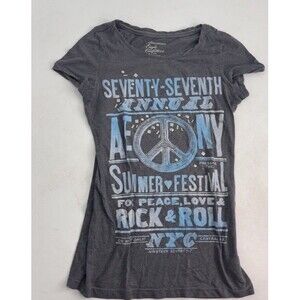 VTG American Eagle Outfitters Y2K Graphic Tee Shirt Women’s Small Gray Concert